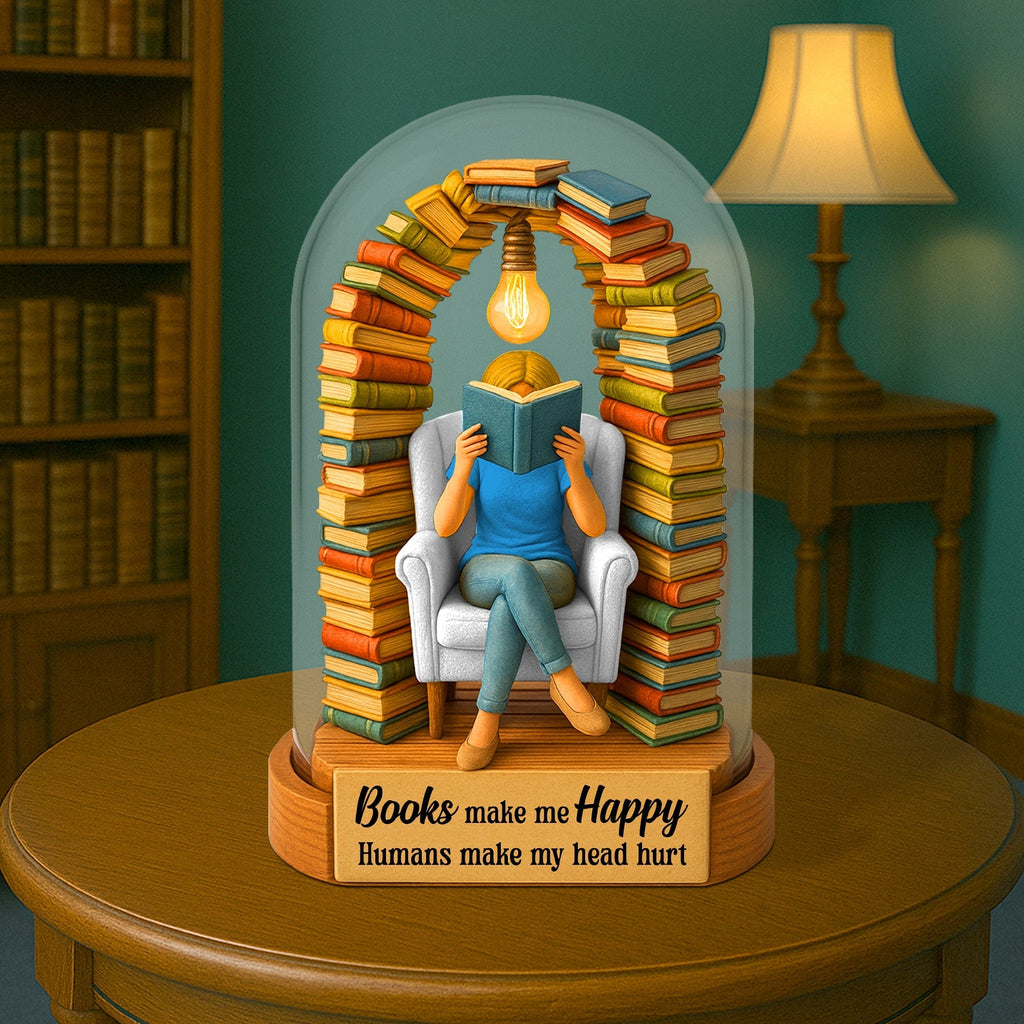 Reading Book Plaque - Personalized Gifts For Book Lovers 05hutn050625