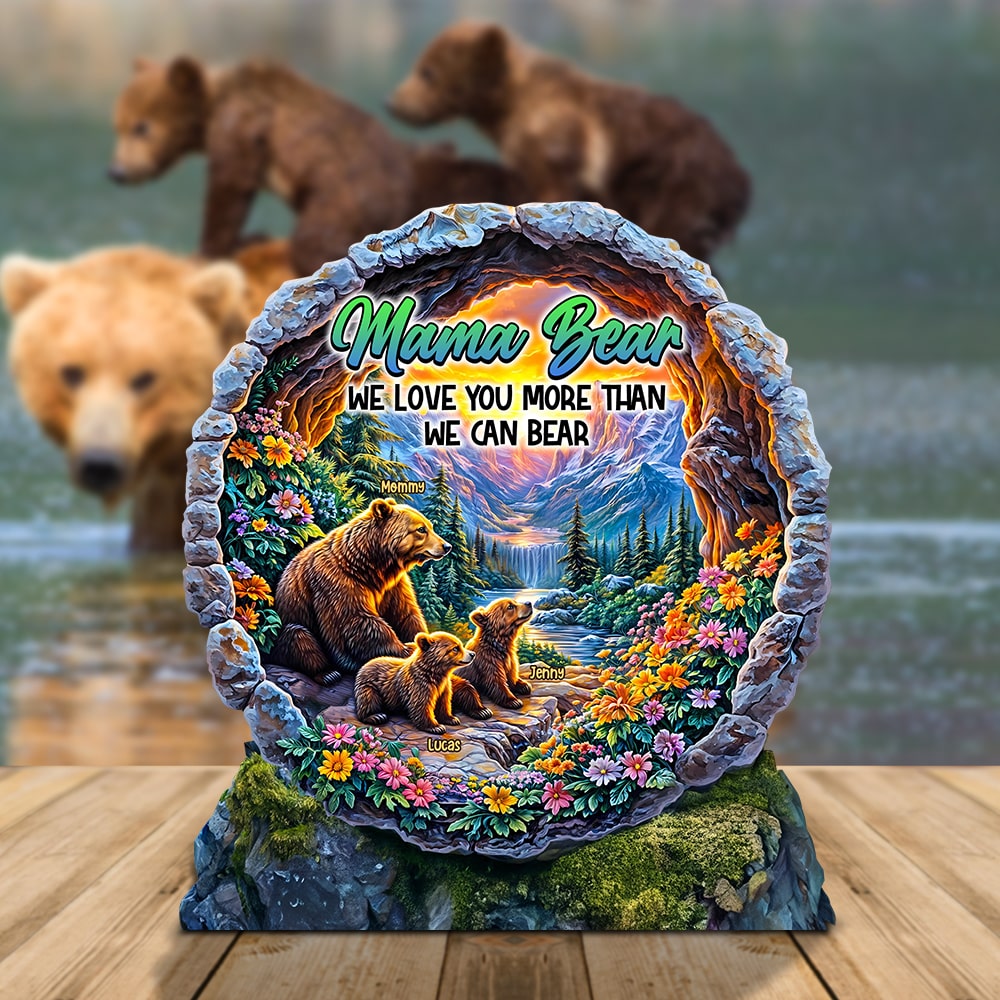 Mama Bear - Mom Plaque - Personalized Gifts For Mother