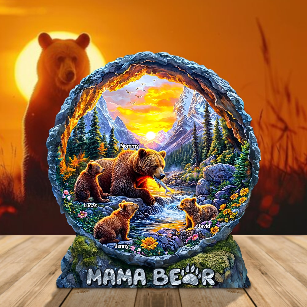Bear Mom Plaque - Personalized Gifts For Mother 04hutn270325