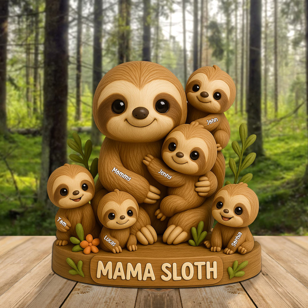 Personalized Christmas Gifts For Mom Plaque Mama Sloth 06natn150425