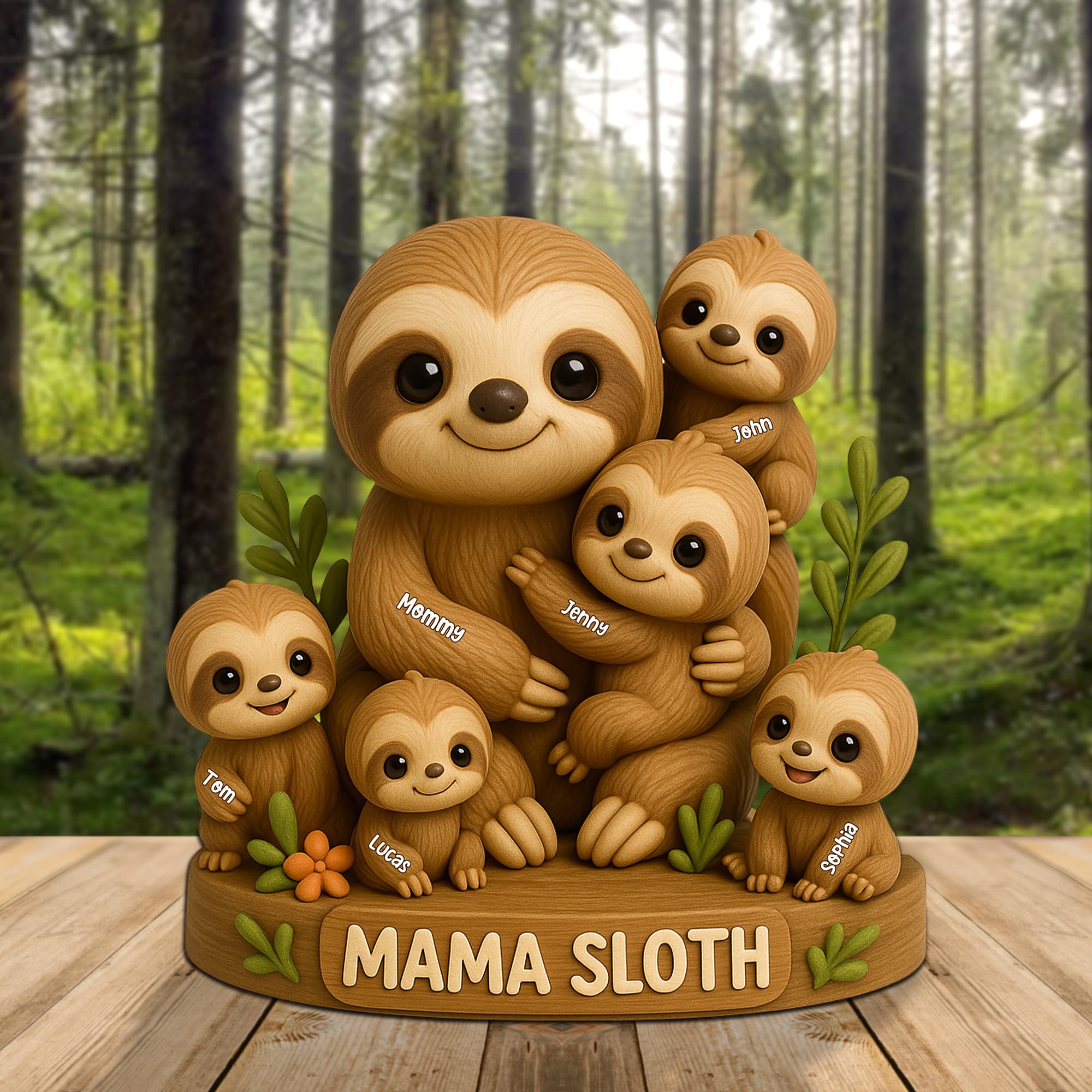 Personalized Christmas Gifts For Mom Plaque Mama Sloth 06natn150425