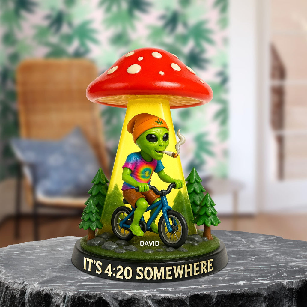 Funny Alien Acrylic Plaque Personalized Gifts For Smoker 01totn200525
