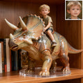 Personalized Dinosaur Rider Ceramic Style Portrait