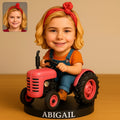 Personalized Farm Tractor Figurine Plaque with Name Base