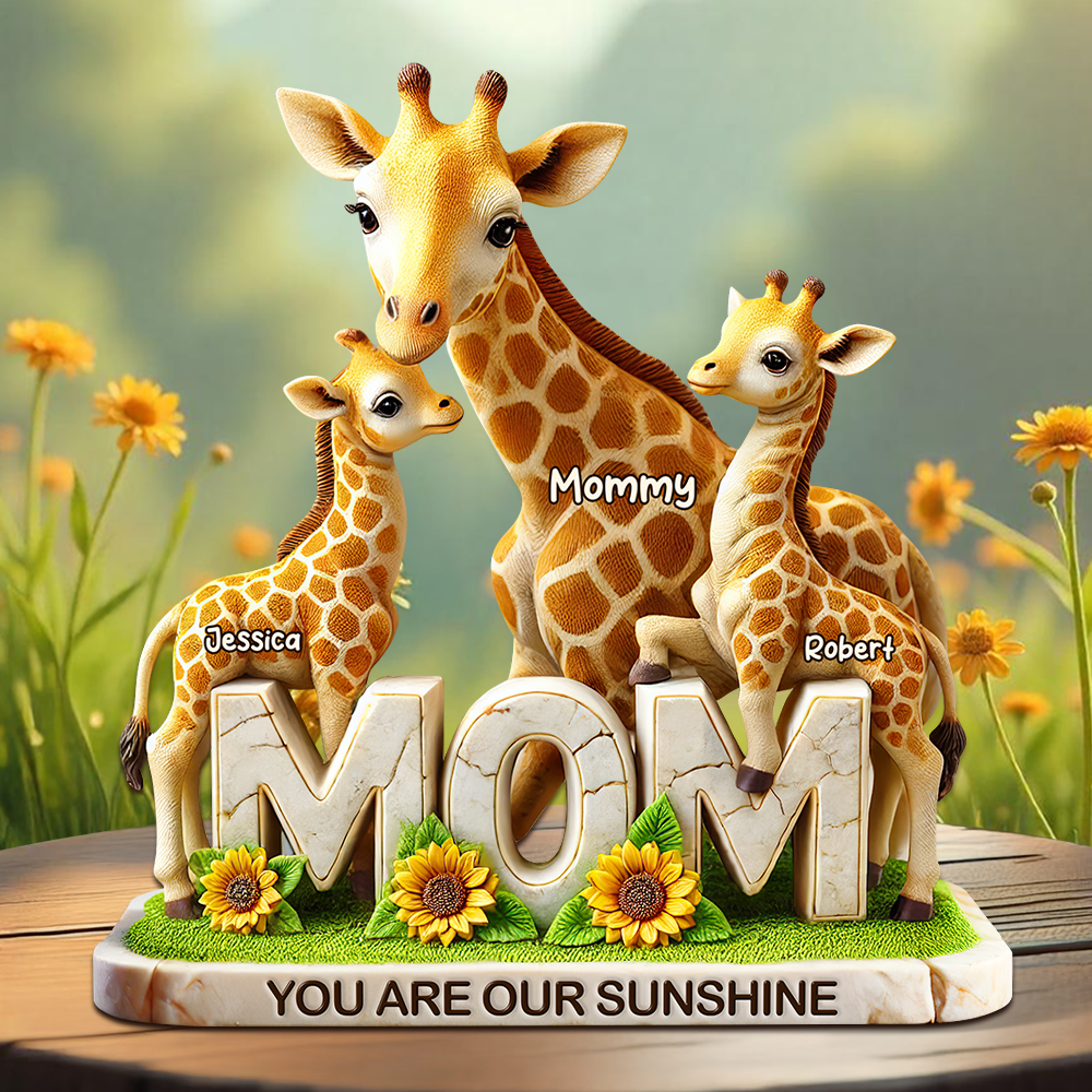 Giraffe Mom Plaque - Personalized Gifts For Mom 02hupu210425