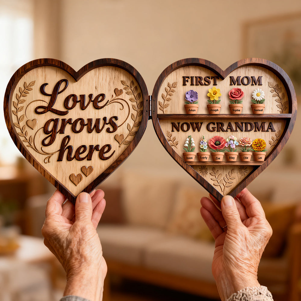 Love Grows Here Acrylic Plaque - Personalized Gifts For Mother's Day 02kidt070226
