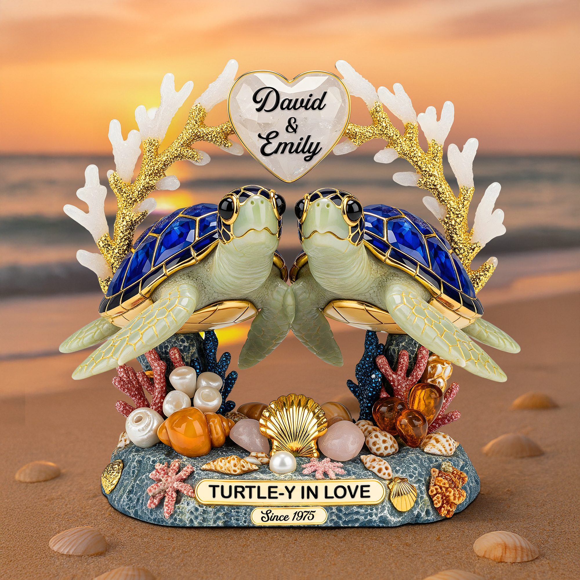 Turtle Couple Acrylic Plaque - Personalized Gifts For Couple 01napu030625
