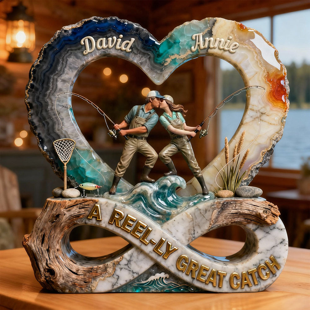 Fishing Couple Great Catch Acrylic Plaque - Personalized Gift For Fishing Couple 03QHLU160126