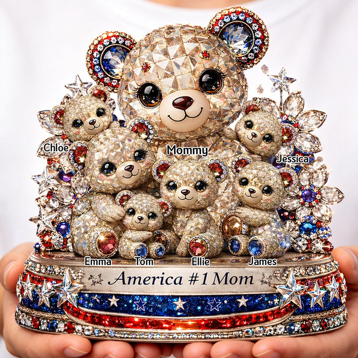 Mother Bear x America 250th Anniversary Acrylic Plaque - Personalized Gifts For Mothers 03todt060326