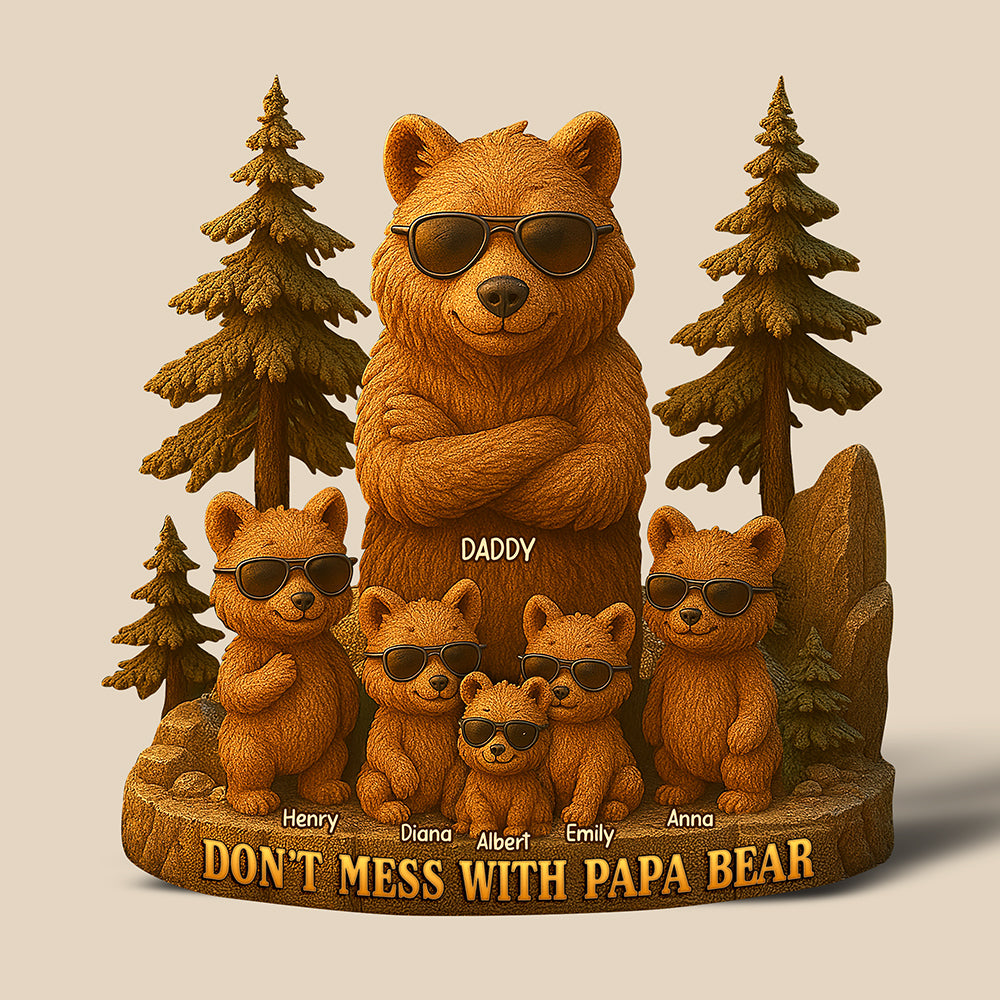 Papa Bear Acrylic Plaque - Personalized Gifts For Father 03TOQN260425