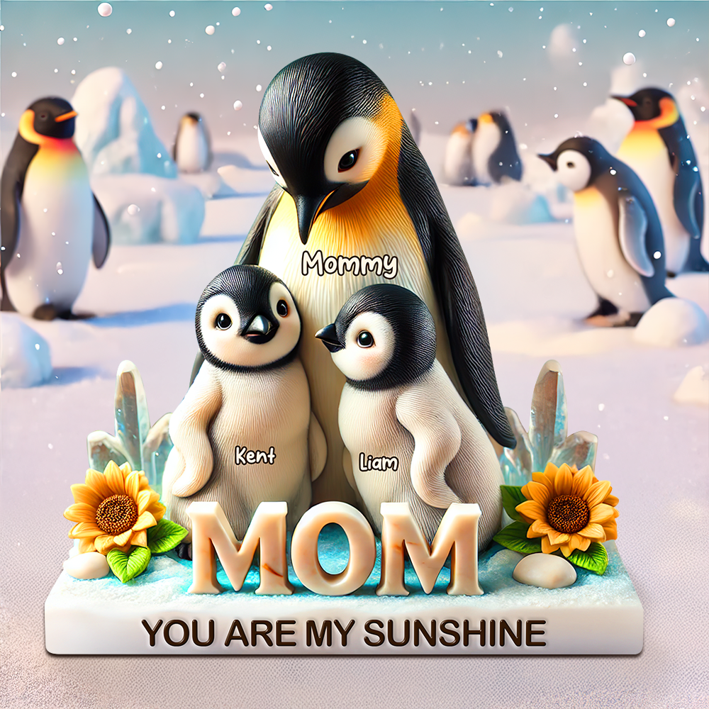 Penguin Mom Plaque - Personalized Gifts For Mom 01hupu210425