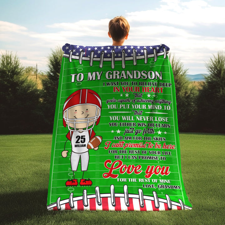 Personalized American Football Blanket, Gift For Child, Gift For Football Lover