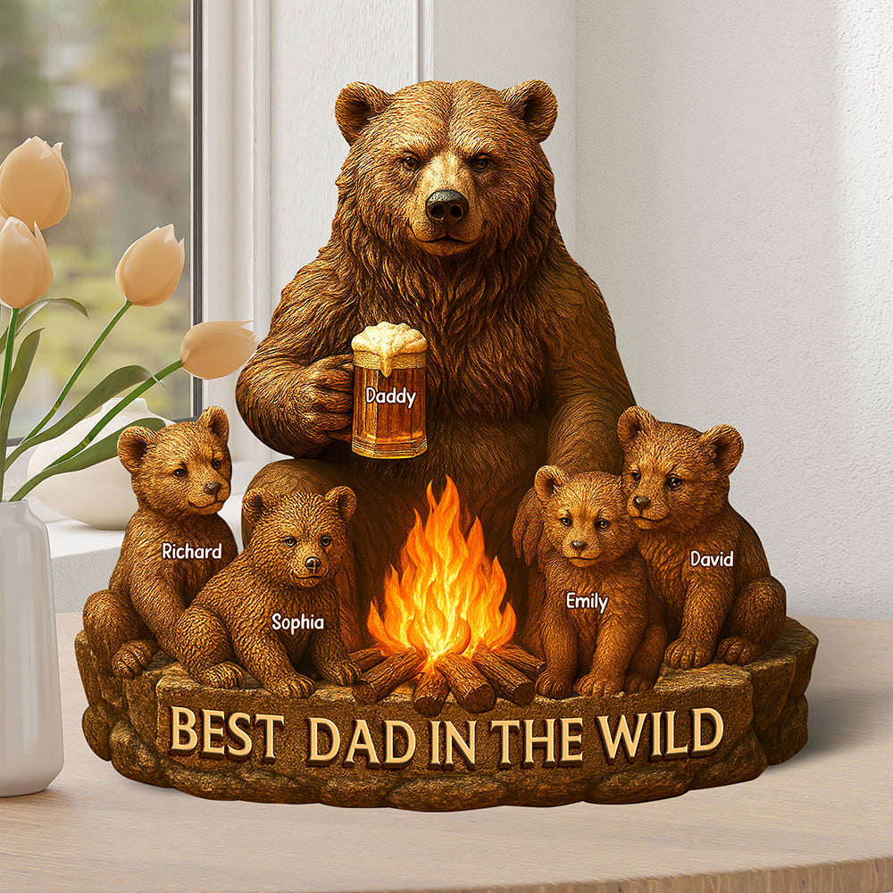 Personalized Gifts For Dad Bear Plaque Best Dad In The Wild 02xqqn140425