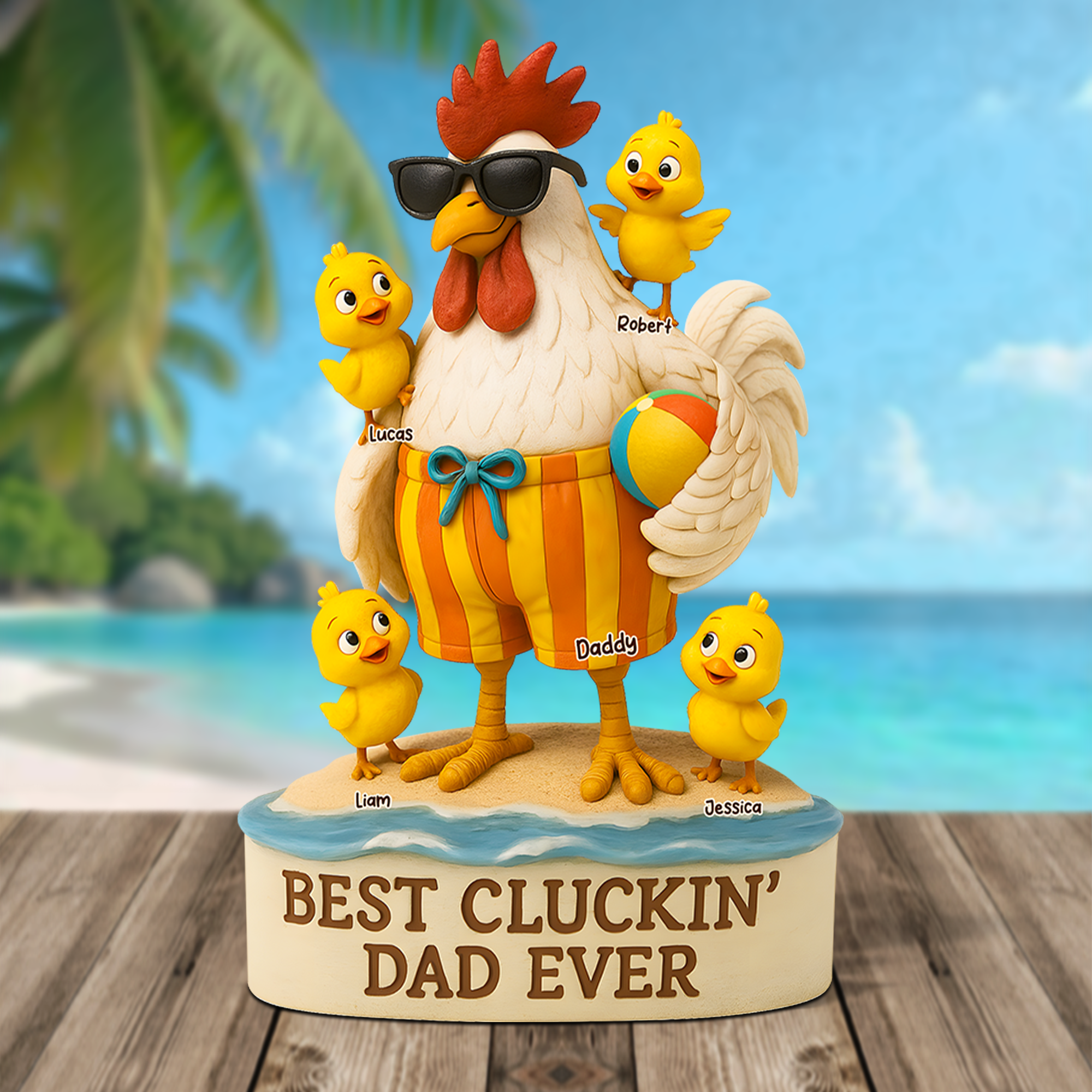Rooster Dad Plaque - Personalized Gifts For Dad 03qhpu140525
