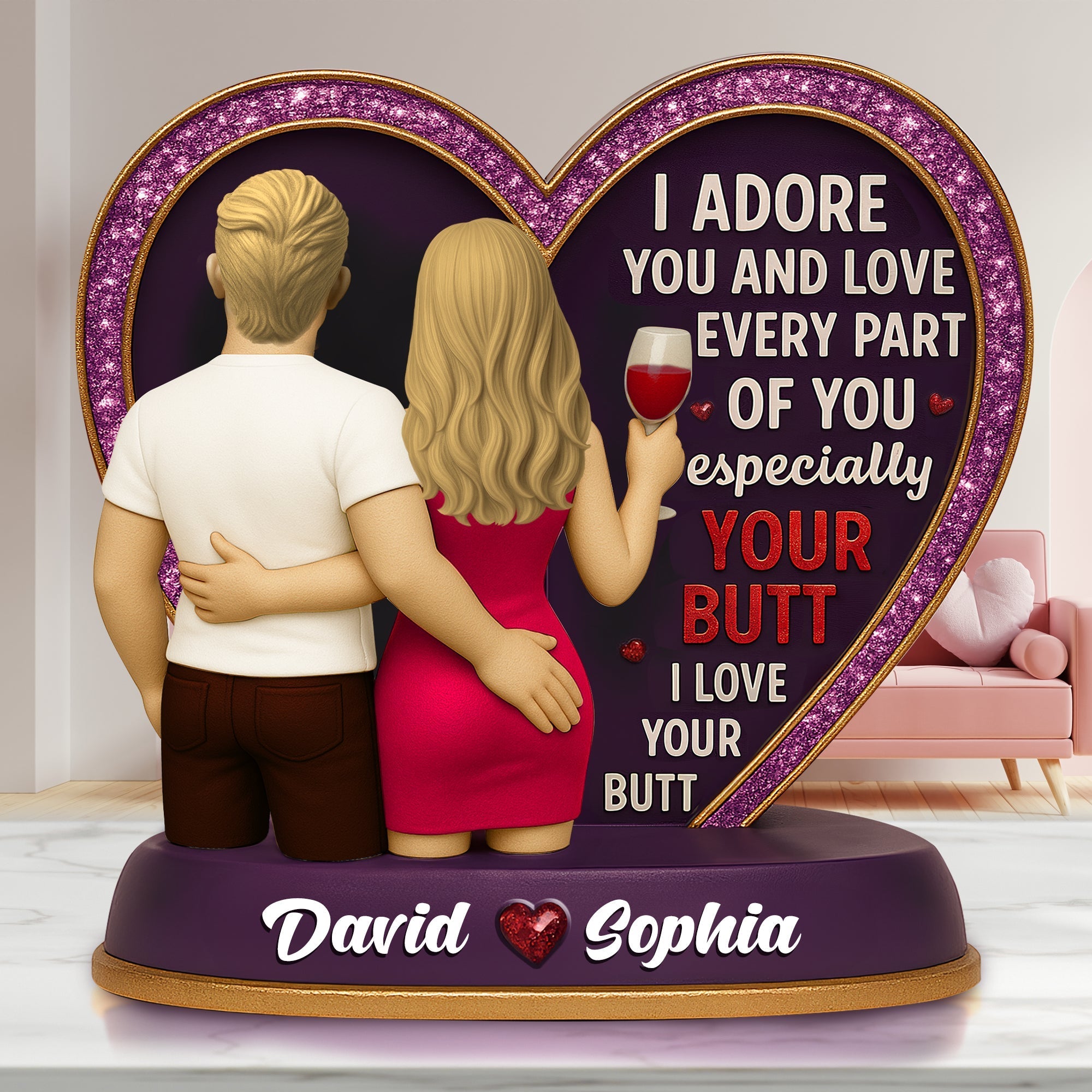 Hugging Couple Acrylic Plaque - Personalized Gifts For Couple 01NALU230525