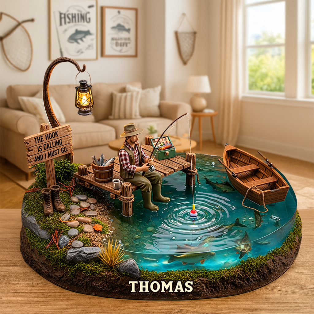 Fishing Man Acrylic Plaque - Personalized Gifts For Fishers 02topu240625