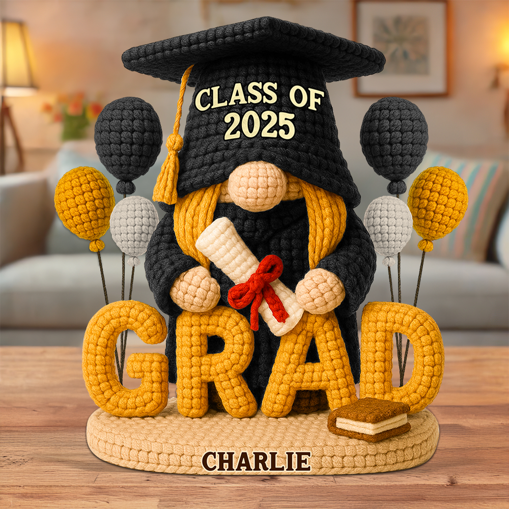 Gnome Graduation Plaque - Personalized Gifts For Graduates 02napu140525