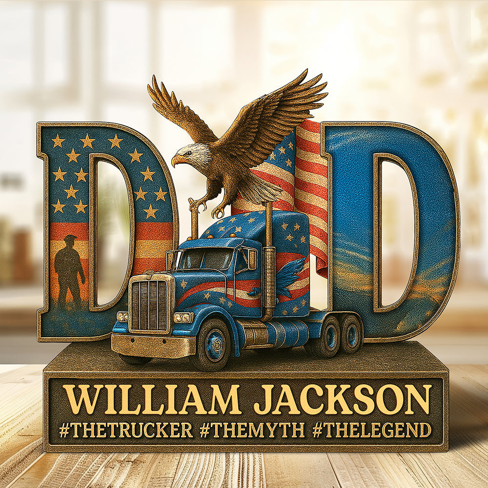 Trucker Dad Acrylic Plaque - Personalized Gifts For Dad Christmas Decor 06qhqn090525