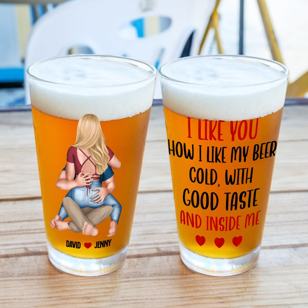 Personalized Gifts For Couple Beer Glass 03natn220724hh Sexy Couple
