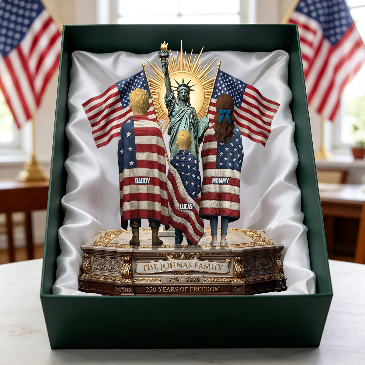 250th Anniversary Patriotic Family Plaque – Personalized Gift For Family 04PATN100326