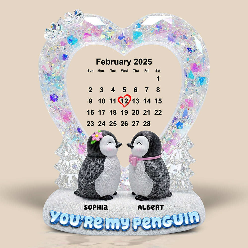 Penguin Couple Acrylic Plaque - Personalized Gifts For Couple 03toqn210625