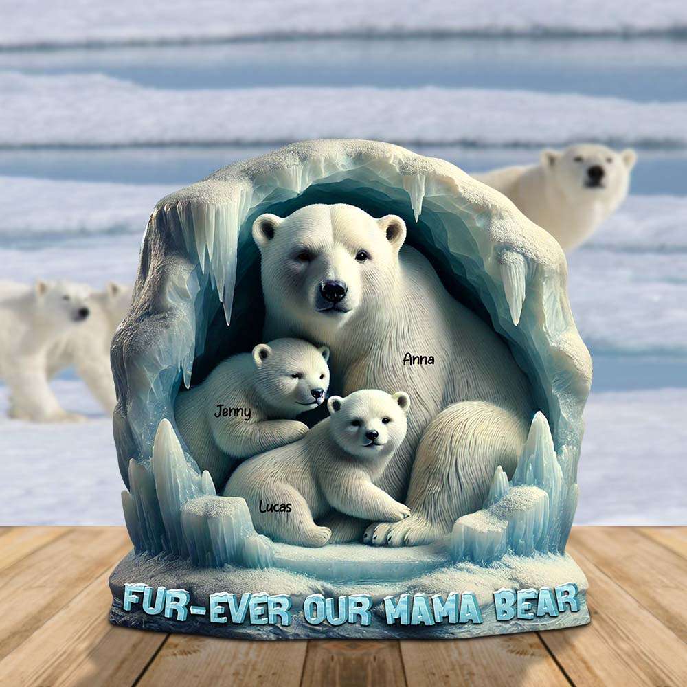 Personalized Gifts For Mom Acrylic Plaque, Polar Bear 02QHTN030425