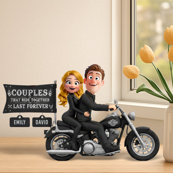 Biker Couple Acrylic Plaque - Personalized Gifts For Couples 05kiqn151225