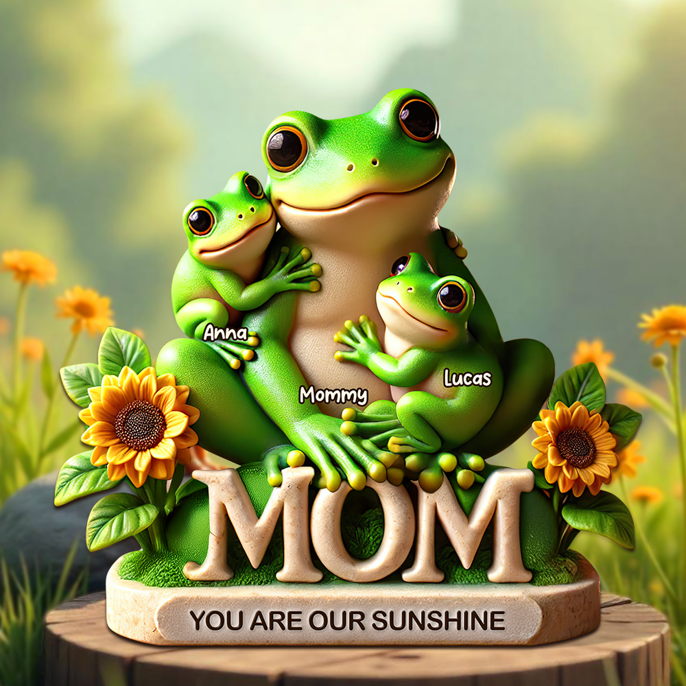 Frog Mom Plaque - Personalized Gift For Mom 03HUPU190425