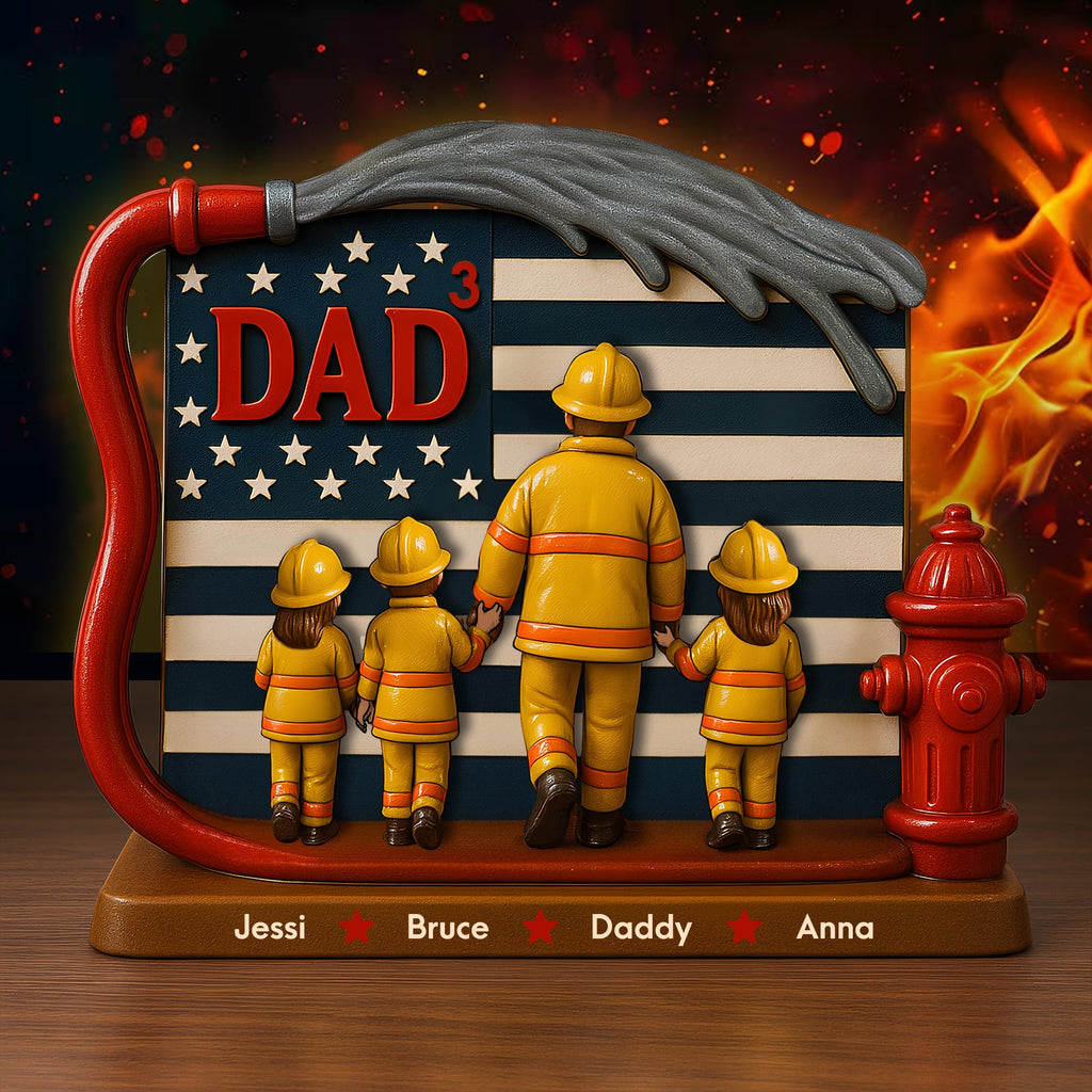 Firefighter Dad Acrylic Plaque - Personalized Christmas Gifts For Dad 02TOLU260425