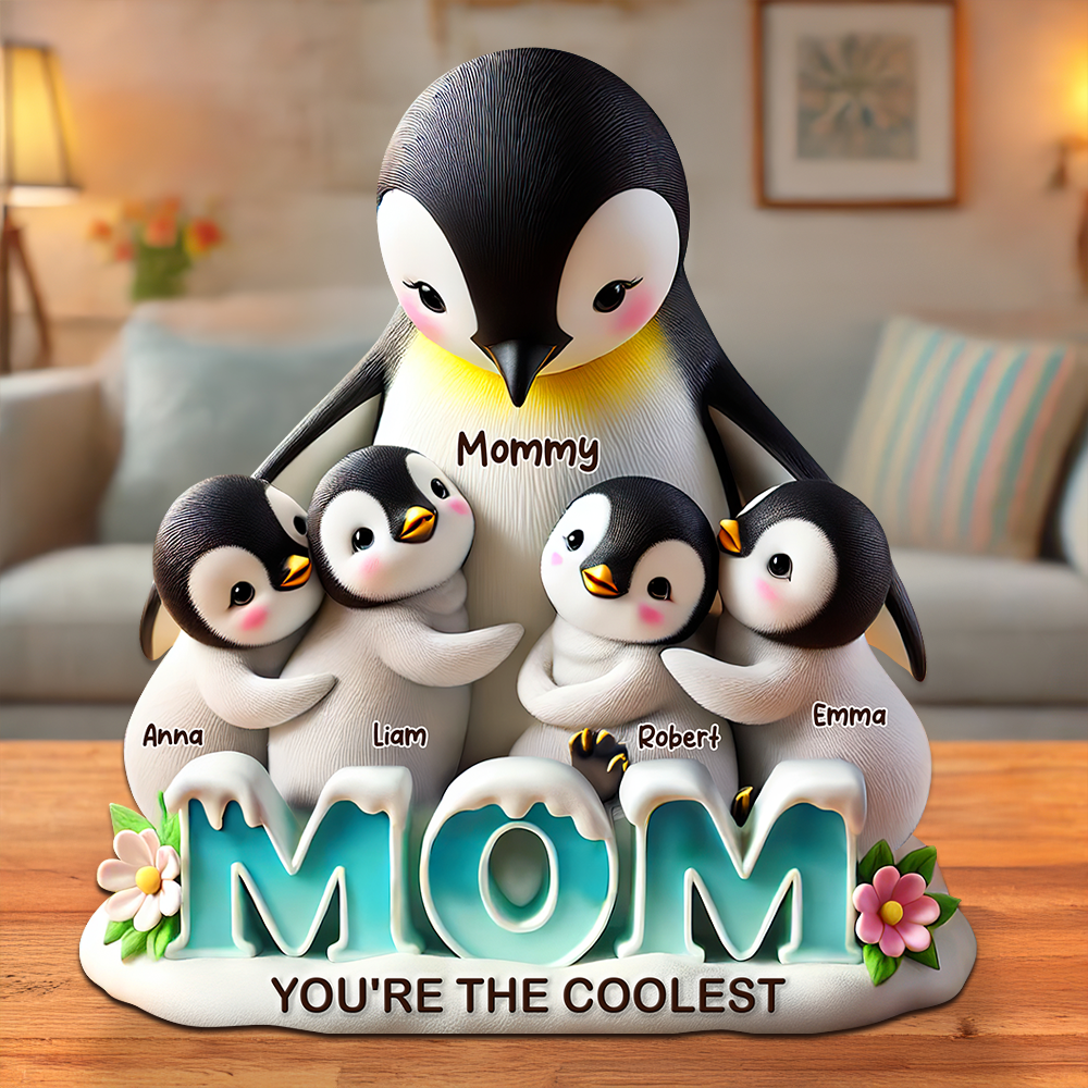 Penguin Plaque - Personalized Gifts For Mom 02hupu180425