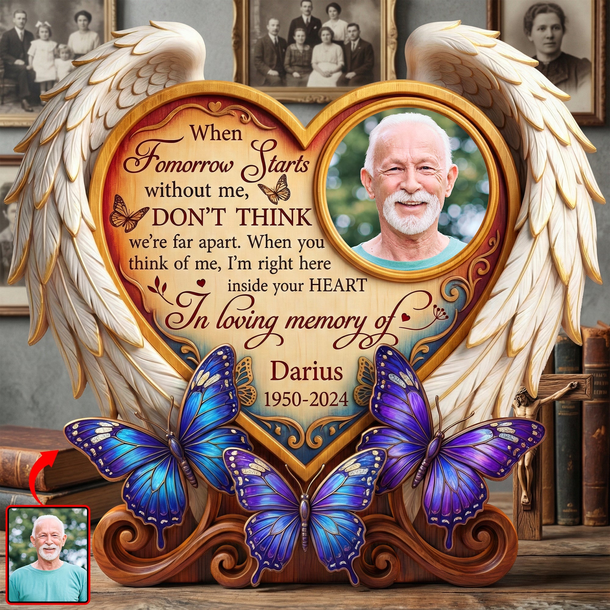 Miss The Angel In Heaven Acrylic Plaque - Custom Photo To Remember Loved One 01huqn220126