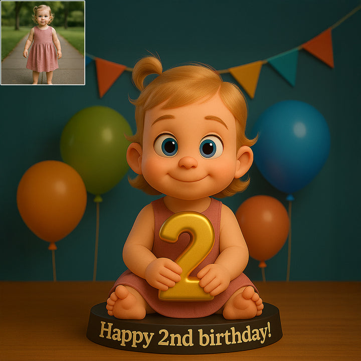 Custom cartoon style baby birthday figurines