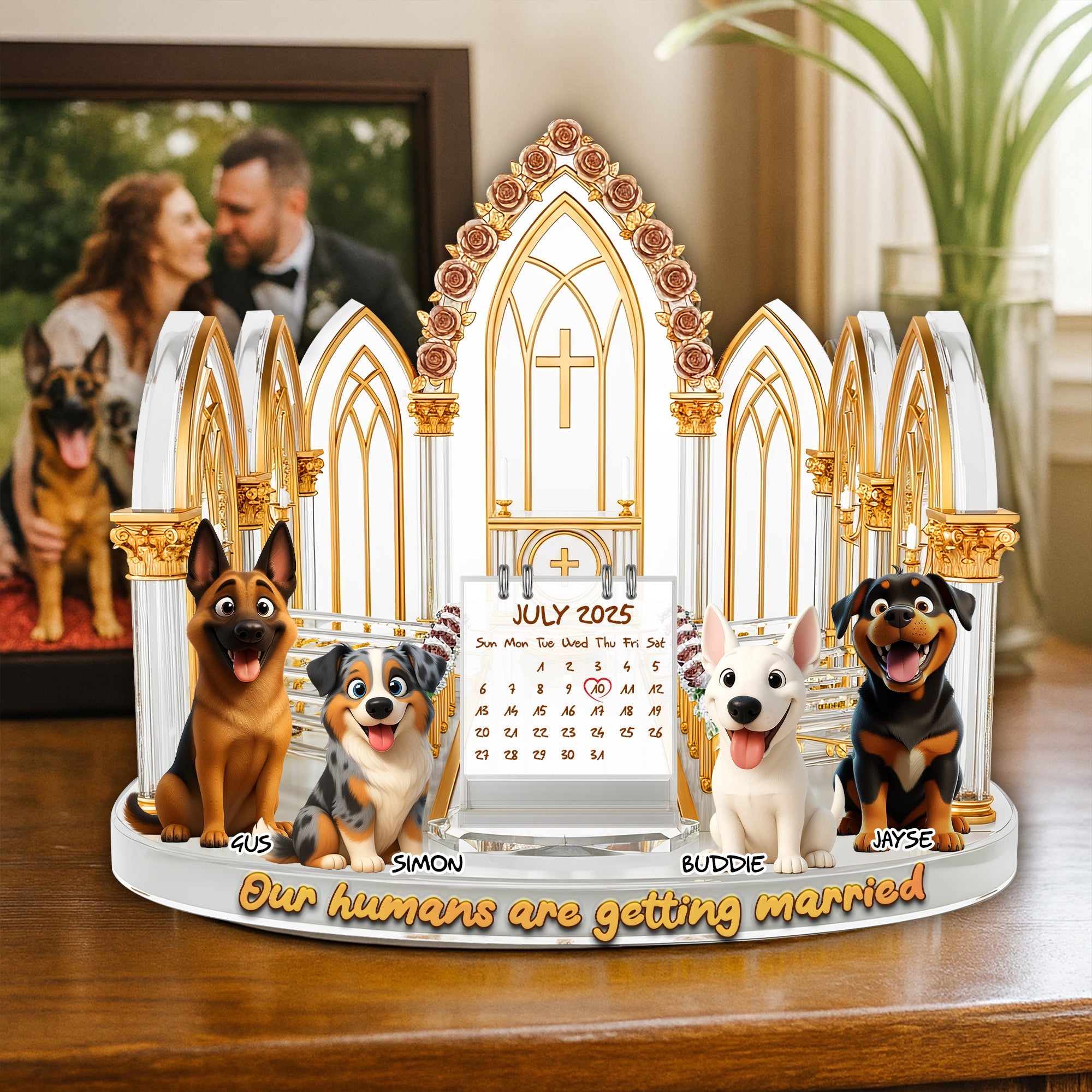 Engagement Acrylic Plaque - Personalized Gifts For Dog Lovers 01TGLU280625