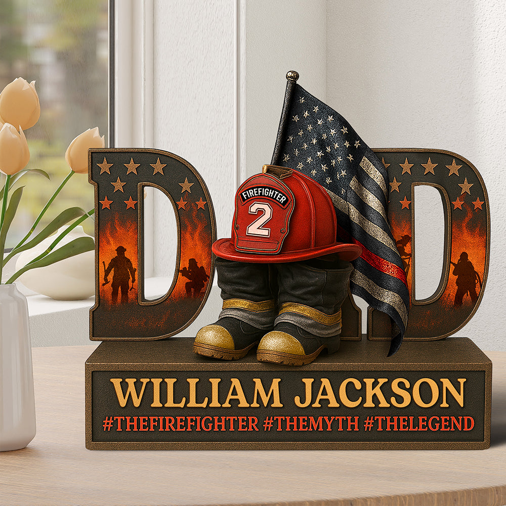 Firefighter Dad Legend Acrylic Plaque - Personalized Gifts For Dad 02qhqn090525