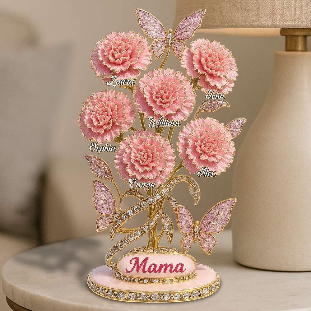 Personalized Gifts For Mom Plaque 01tgdt150425 Carnation Flower