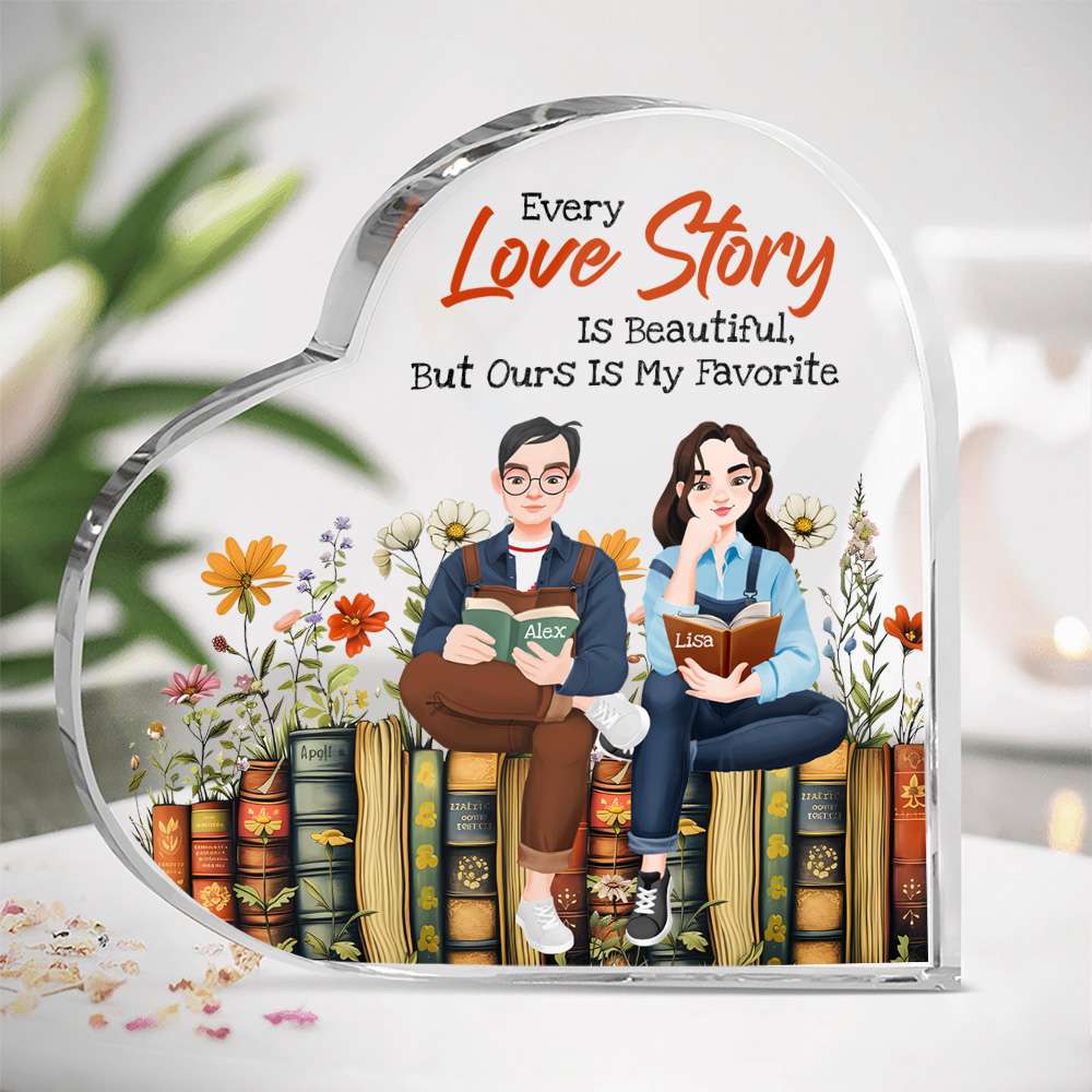 Personalized Gifts For Couple Heart Shaped Acrylic Plaque, Love Story Is Beautiful But Ours Is My Favorite 05TGMH051224PA