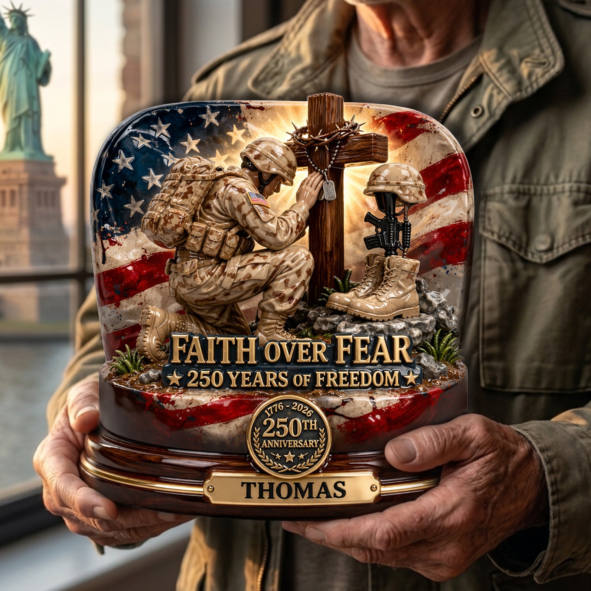 America 250th Anniversary Veteran Acrylic Plaque - Personalized Gifts For Veterans 05TOLU280326