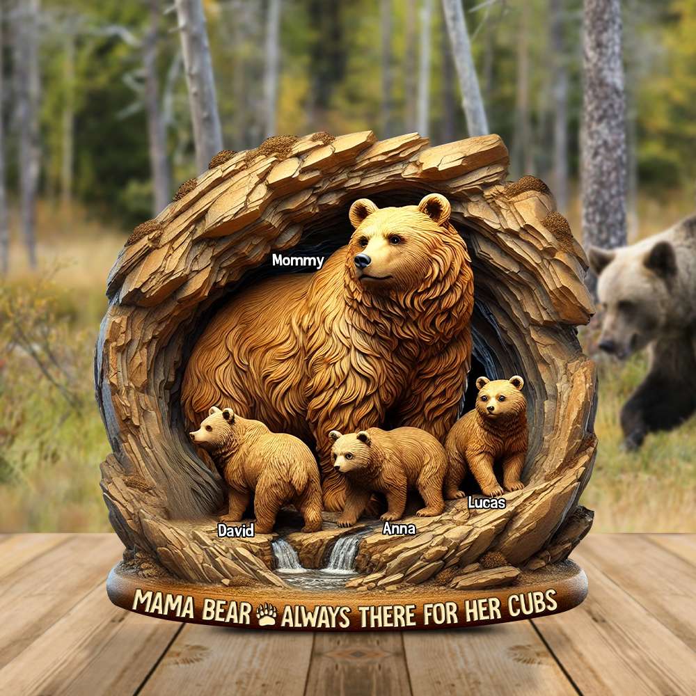 Mama Bear - Mom Plaque - Personalized Gifts For Mother 02TGTN250325