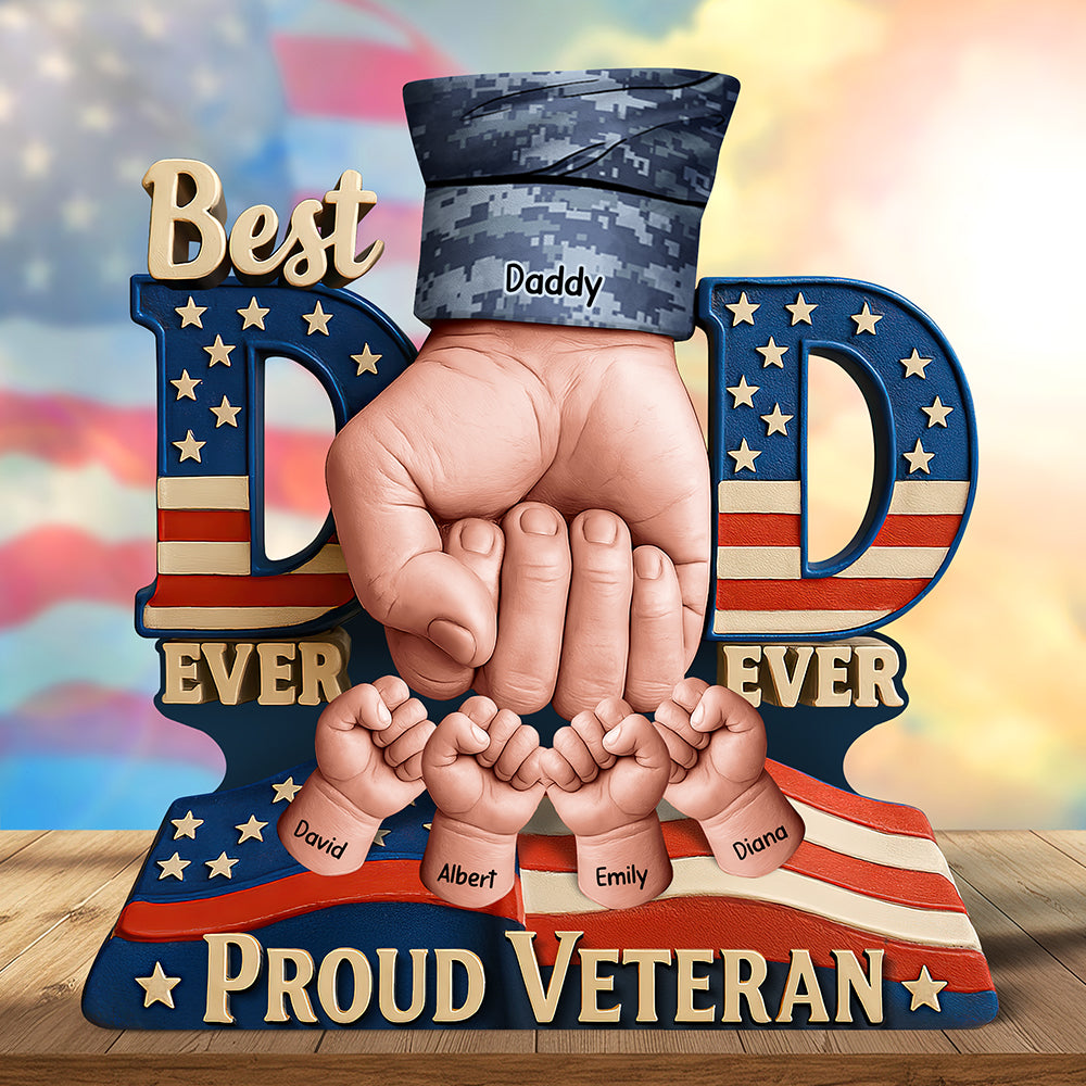 Proud Veteran Dad Acrylic Plaque - Personalized Gifts For Father 04HUQN080525