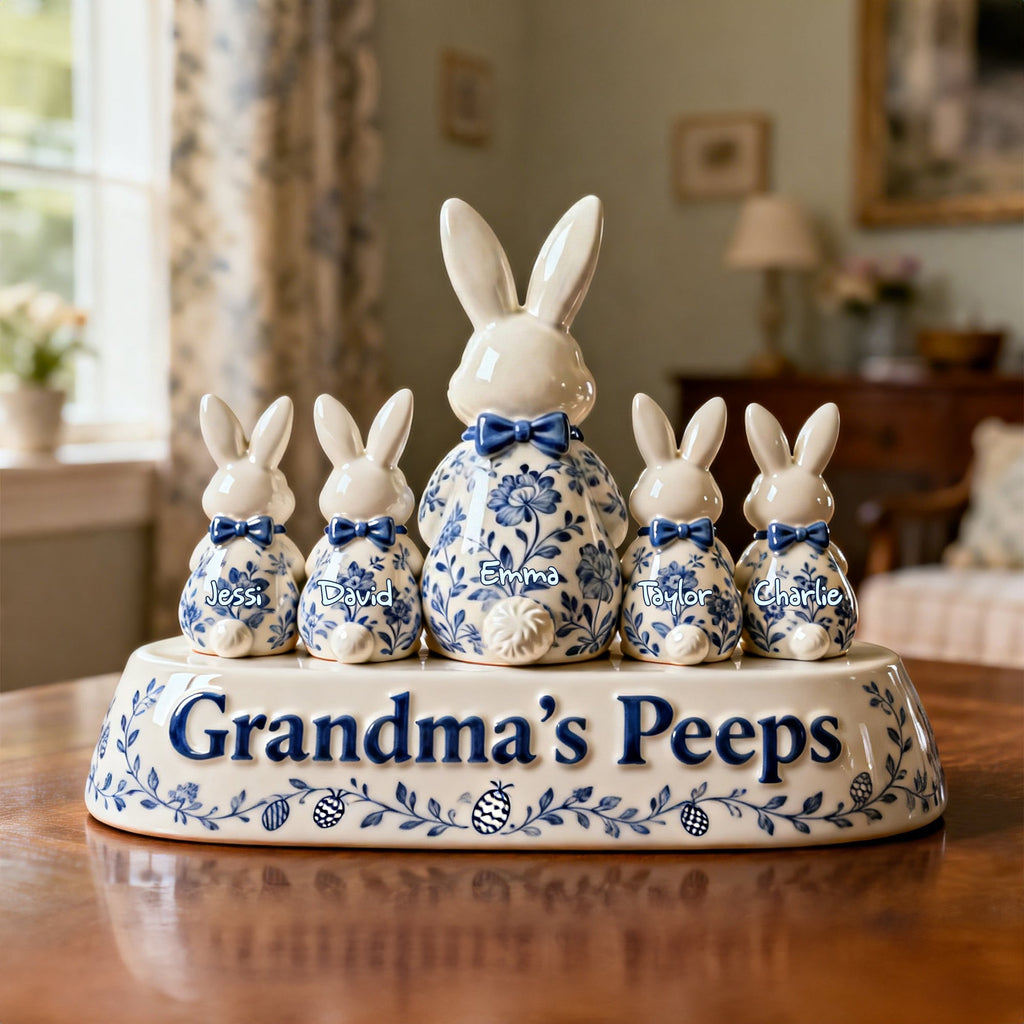 Toile de jouy Grandma Peeps Acrylic Plaque - Personalized Gifts For Easter Day Grandma Plaque 06NALU290126