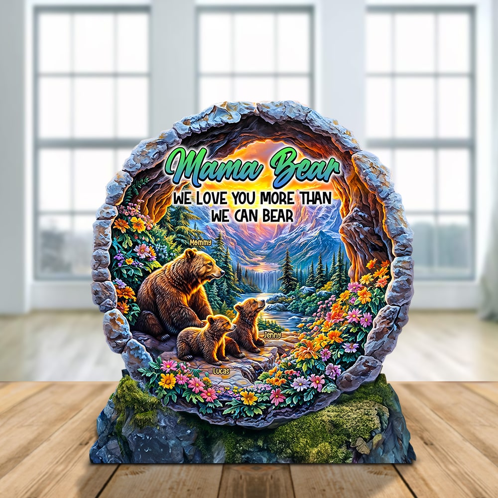 Mama Bear - Mom Plaque - Personalized Gifts For Mother