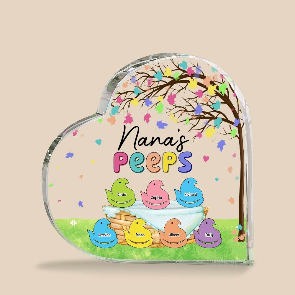 Personalized Gifts For Mom Heart Plaque Nana's Peeps