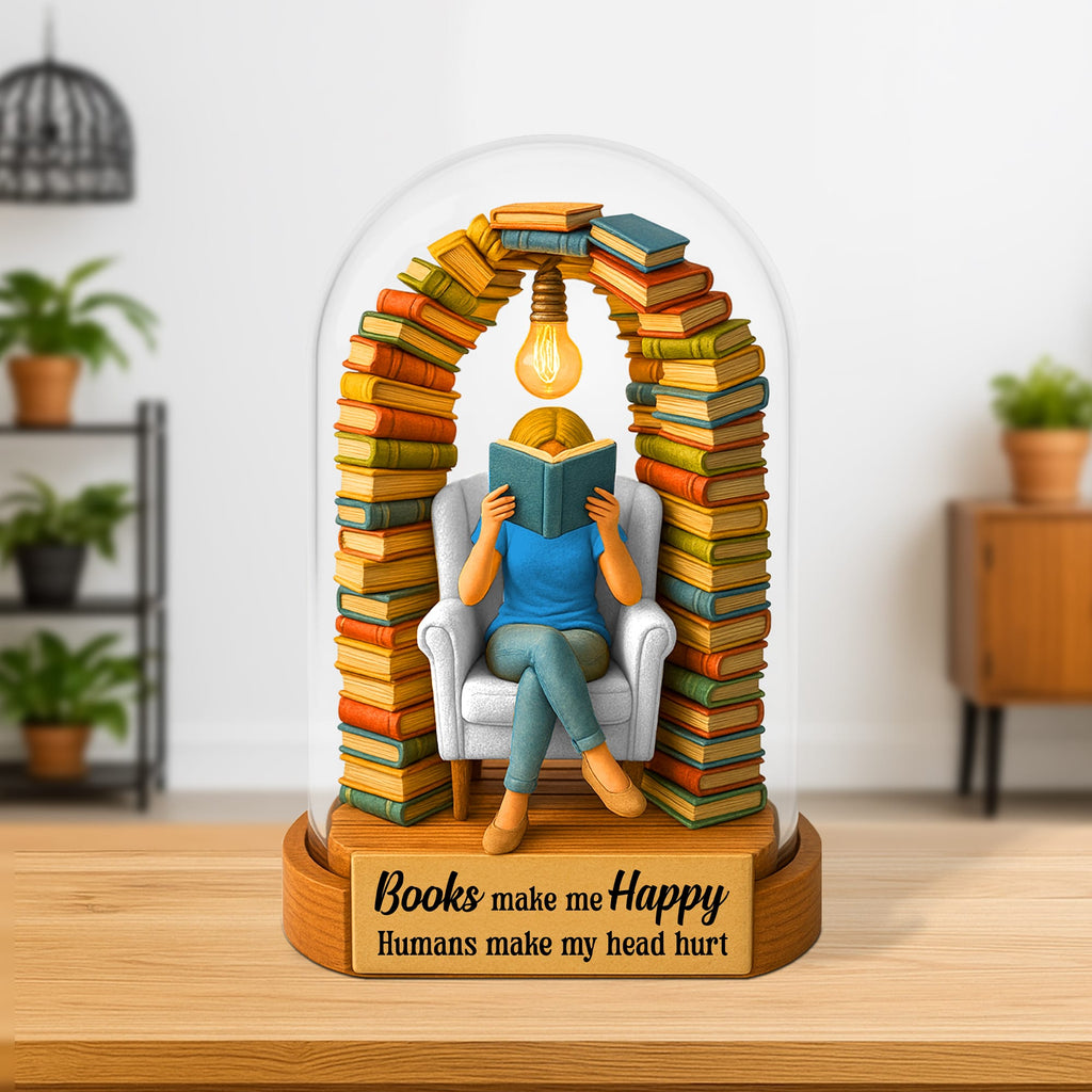 Reading Book Plaque - Personalized Gifts For Book Lovers 05hutn050625