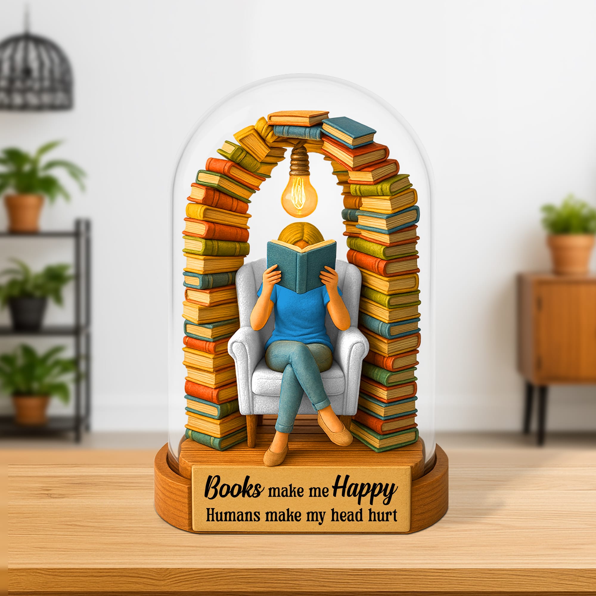 Reading Book Plaque - Personalized Gifts For Book Lovers 05hutn050625