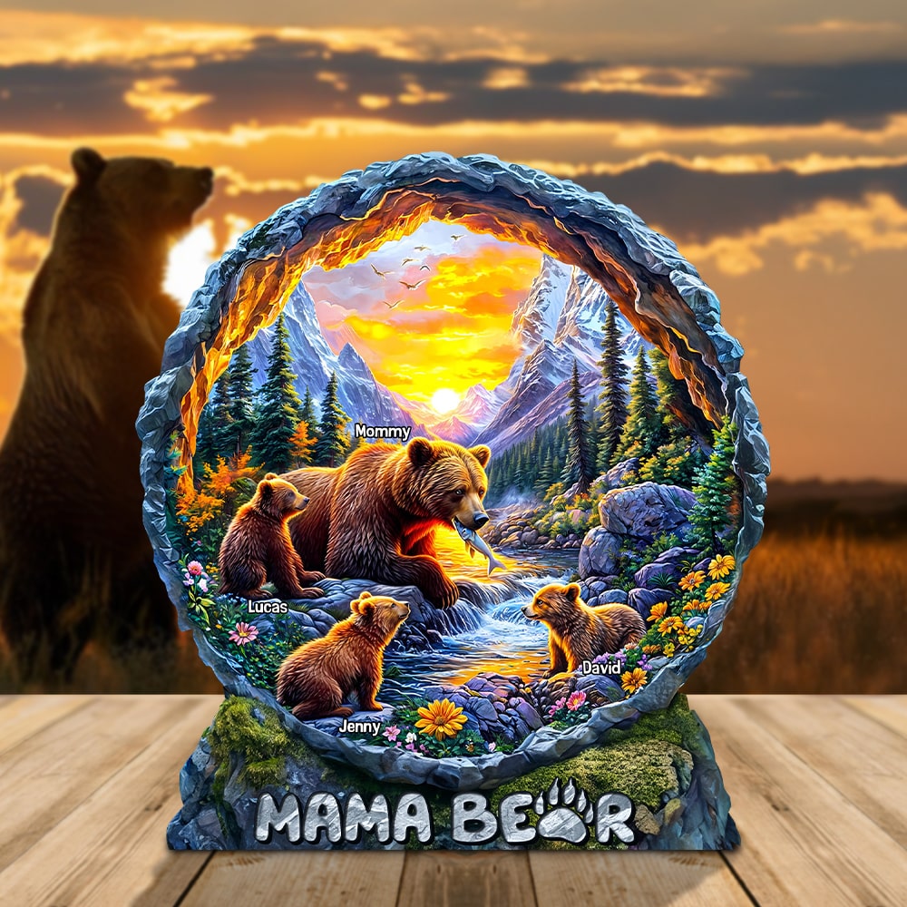 Bear Mom Plaque - Personalized Gifts For Mother 04hutn270325