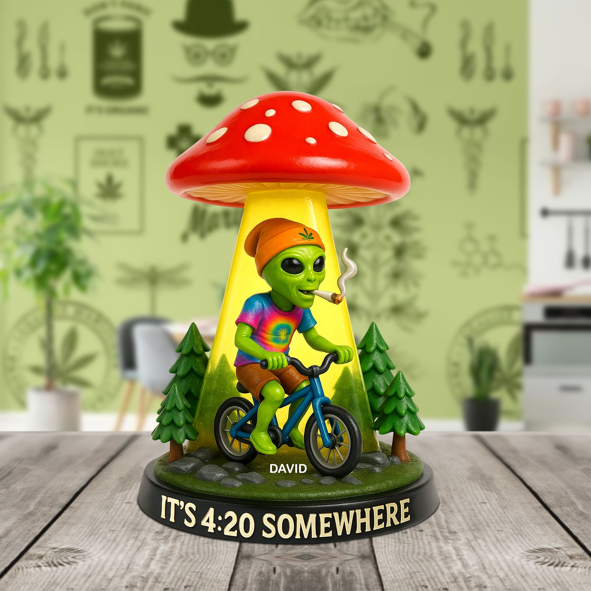 Funny Alien Acrylic Plaque Personalized Gifts For Smoker 01totn200525