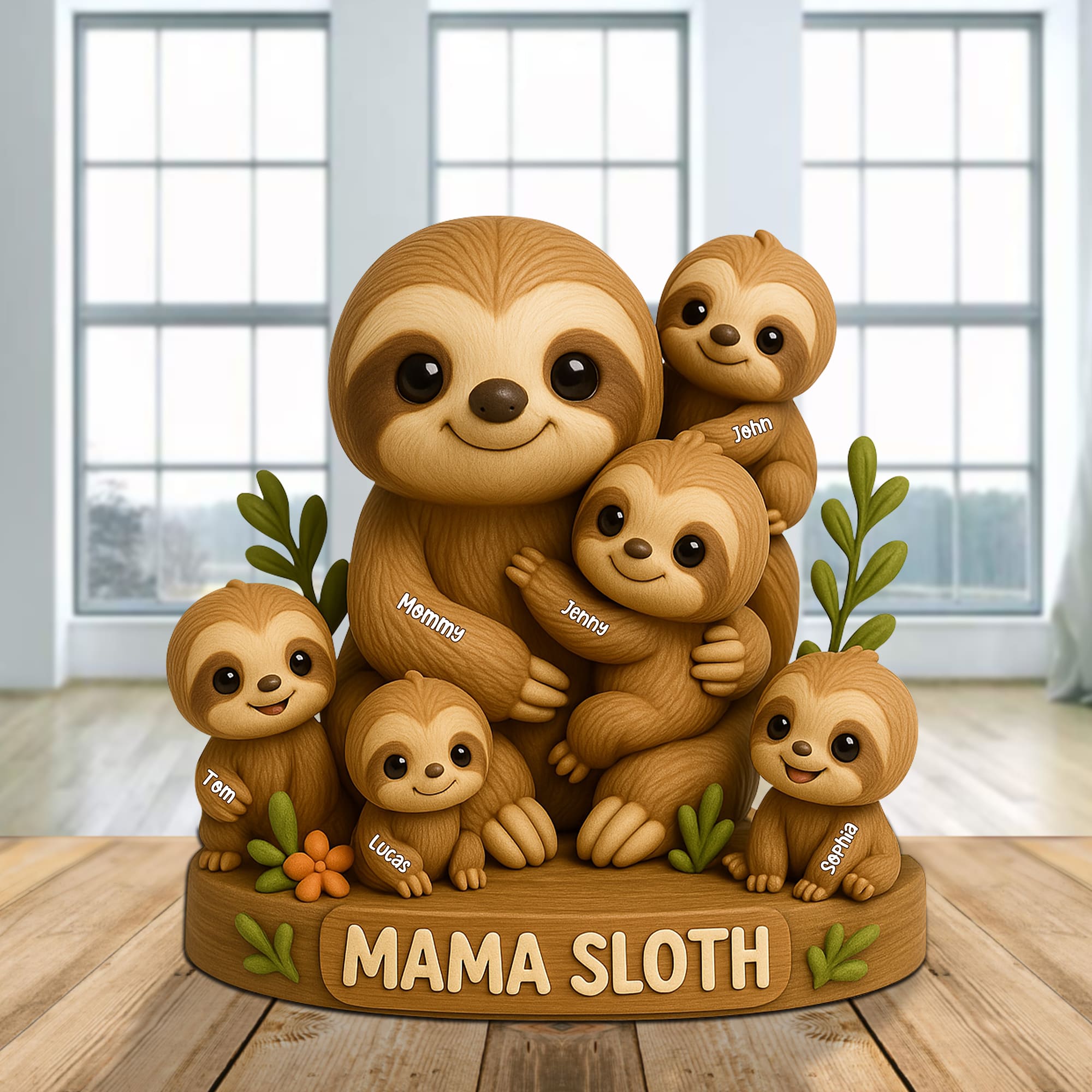 Personalized Christmas Gifts For Mom Plaque Mama Sloth 06natn150425