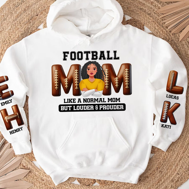 Personalized Gifts For American Football-loving Mom Shirt 04xqtn180225hg Football Mom - Like A Normal Mom But Louder And Prouder