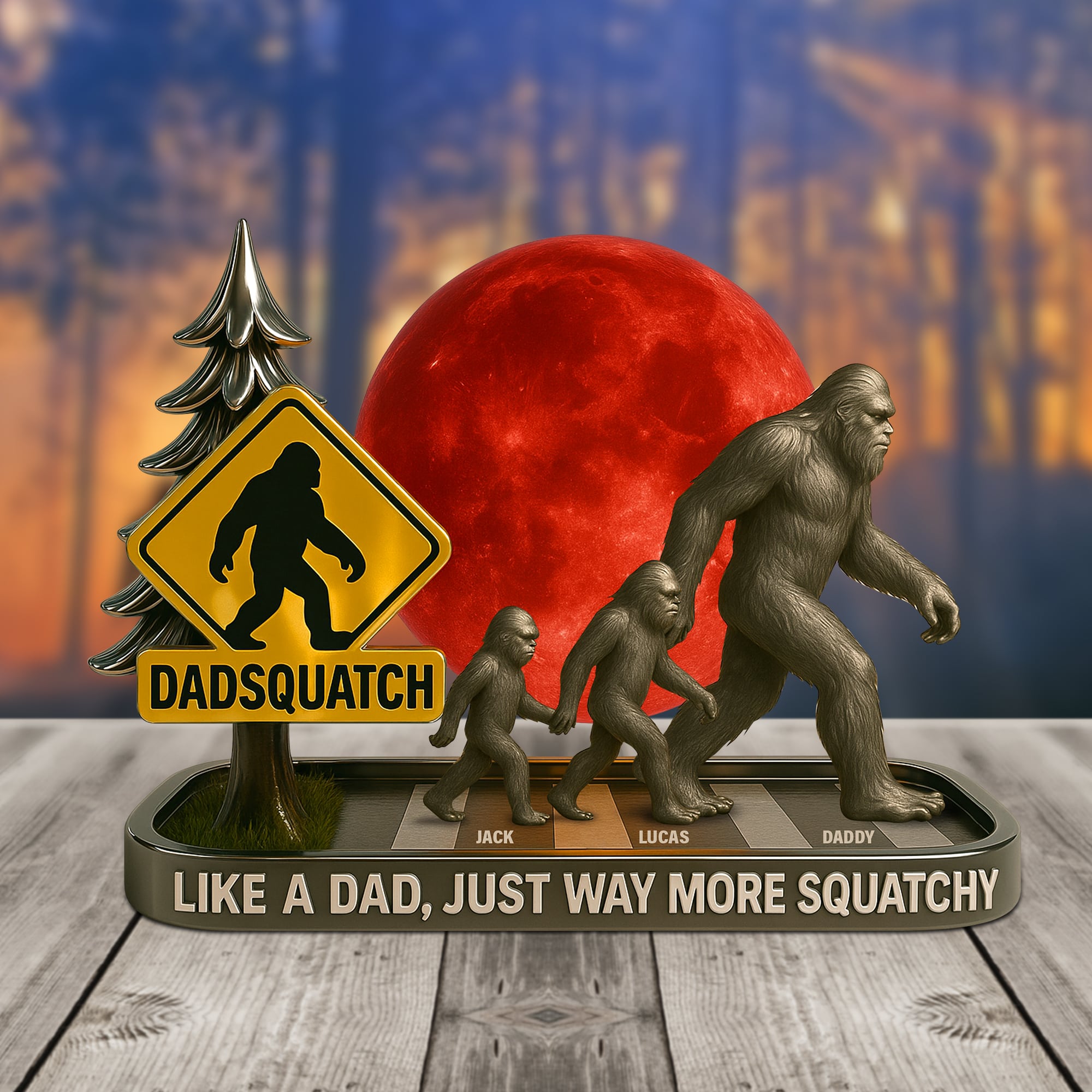 Bigfoot Dad Plaque - Personalized Gifts For Dad 04tgtn120525