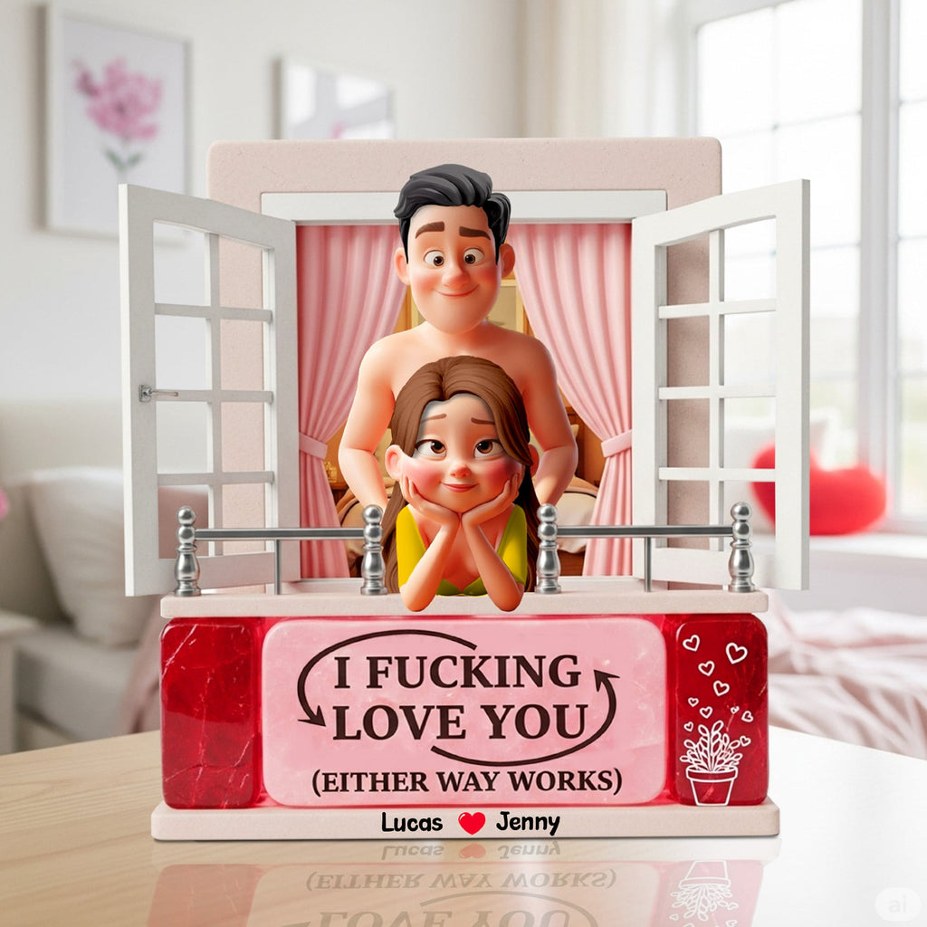 Personalized Gifts For Naughty Couple Acrylic Plaque, Cartoon Character 04tgtn180625